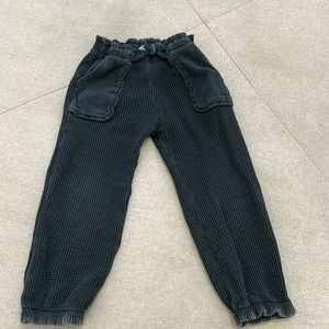 Waffle vintage black leggings